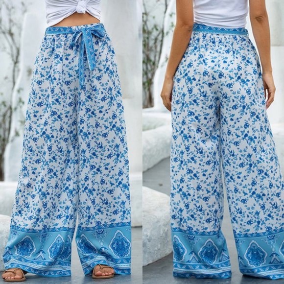 Floral printing wide leg pants - Picture 2 of 2